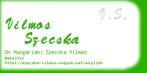 vilmos szecska business card